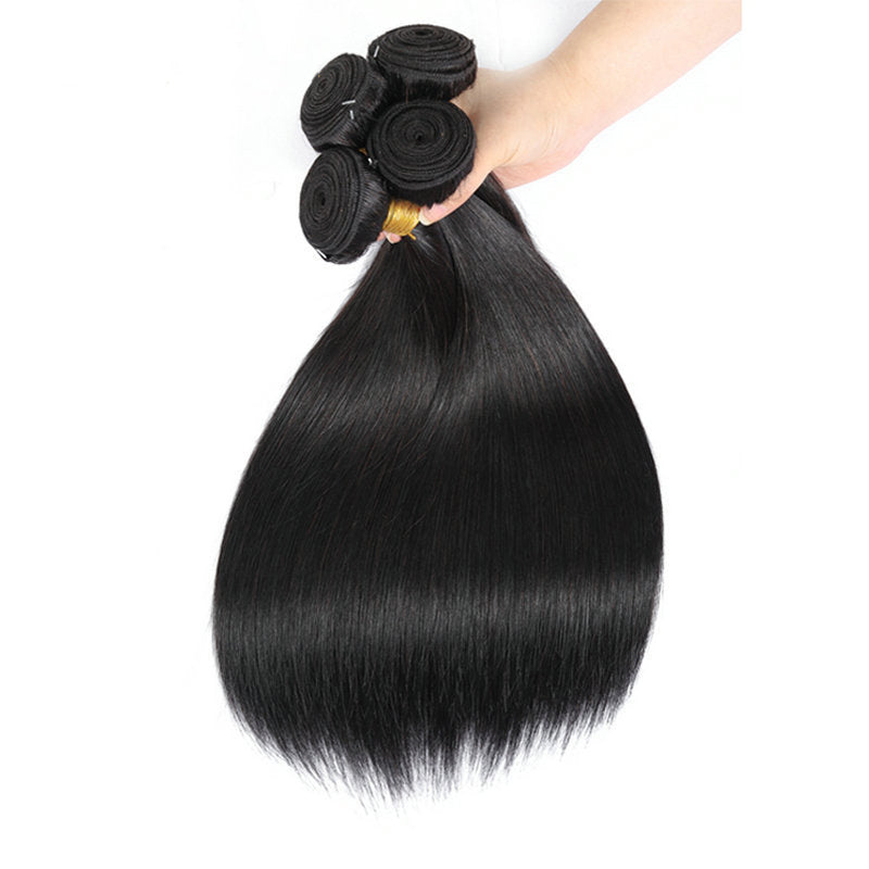 Brazilian Straight Hair 3 Bundles with Frontal 13x4