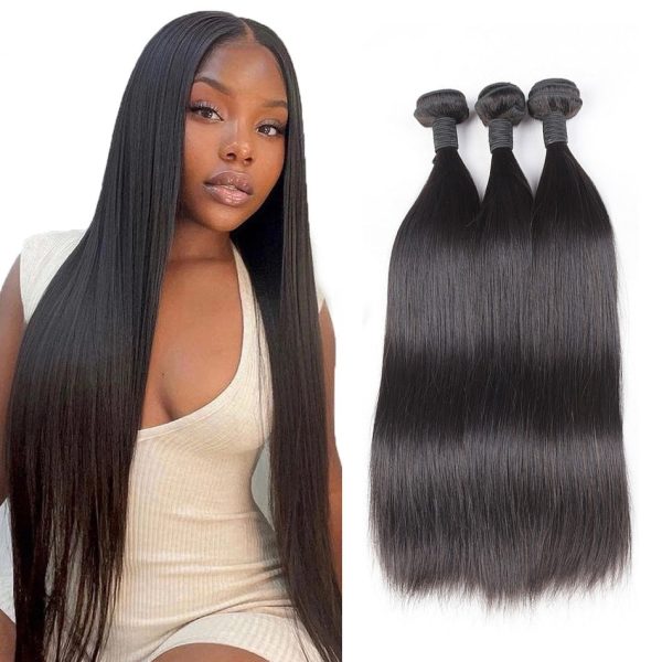 4 / 3 Bundles of Brazilian Straight Hair Sew in Weave